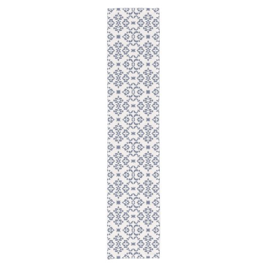 Blauw & Wit Bali Boho Korte Tafelloper (Voorkant)