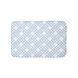 Blauw-wit bamboe rooster badmat