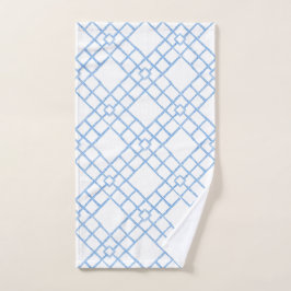 Blauw&Wit Bamboe Rooster Preppy Badkamerdecor Handdoek