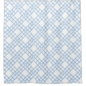 Blauw&Wit Bamboe Traliehek Douchegordijn (Voorkant)
