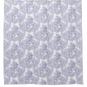 Blauw & Wit Barok Rococo Louis XV Patroon Douchegordijn (Voorkant)