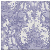 Blauw & Wit Barok Rococo Rozen Patroon Stof (Close Up)