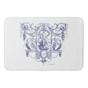Blauw & Wit Barok Rococo Venus & Zwanen Badmat