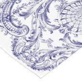 Blauw & Wit Barokrococo Patroon Medium Tafelloper (Hoek)