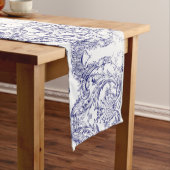 Blauw & Wit Barokrococo Patroon Medium Tafelloper (Voorbeeld)