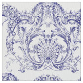 Blauw & Wit Barokrococo Patroon Stof (Close Up)