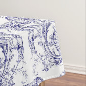 Blauw & Wit Barokrococo Patroon Tafelkleed (Voorbeeld)