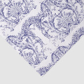 Blauw & Wit Barokrococo Patroon Tissuepapier (Detail)