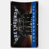 Blauw-Wit Basketbal Banner Sportteam (Verticaal)