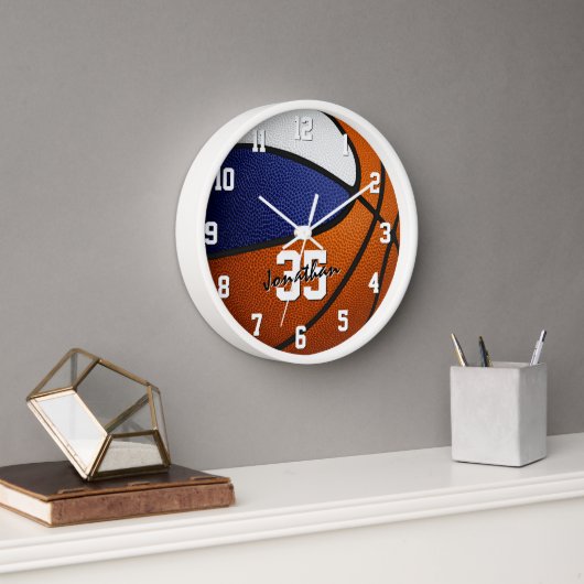 Blauw Wit Basketbal kinder Sportkamer Decor (Kantoor)