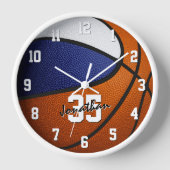 Blauw Wit Basketbal kinder Sportkamer Decor (Voorkant)