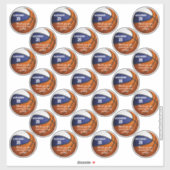 Blauw wit basketbal partij dank u set van 25 sticker (Vel)