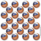 Blauw wit basketbal partij dank u set van 25 sticker (Voorkant)