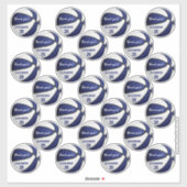 Blauw wit basketbal partij dank u set van 25 sticker (Vel)