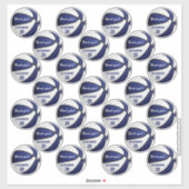 Blauw wit basketbal partij dank u set van 25 sticker (Vel)
