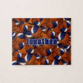 blauw wit basketbaljongens en teamkleuren legpuzzel (Horizontaal)