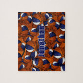 blauw wit basketbaljongens en teamkleuren legpuzzel (Verticaal)