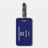 blauw wit basketbalteam kleuren bagagelabel (Achterkant verticaal)