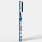 Blauw Wit Batik Bloemen Case-Mate iPhone Case (Achterkant / Rechts)