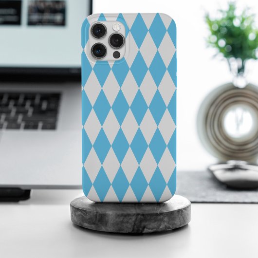 Blauw-wit Bavaria Rhombus vlag Patroon Case-Mate iPhone Case