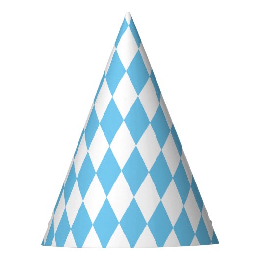 Blauw-wit Bavaria Rhombus vlag Patroon Feesthoedjes (Voorkant)