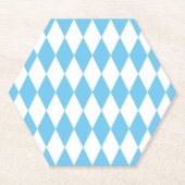Blauw-wit Bavaria Rhombus vlag Patroon Kartonnen Onderzetters (Voorkant)
