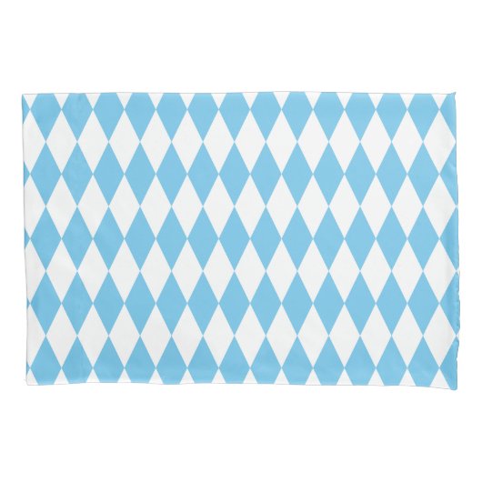 Blauw-wit Bavaria Rhombus vlag Patroon Kussensloop (Voorkant)