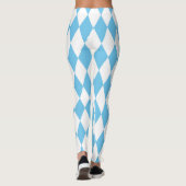 Blauw-wit Bavaria Rhombus vlag Patroon Leggings (Achterkant)