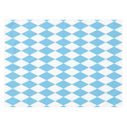 Blauw-wit Bavaria Rhombus vlag Patroon Tafelkleed (Voorkant (Horizontaal))