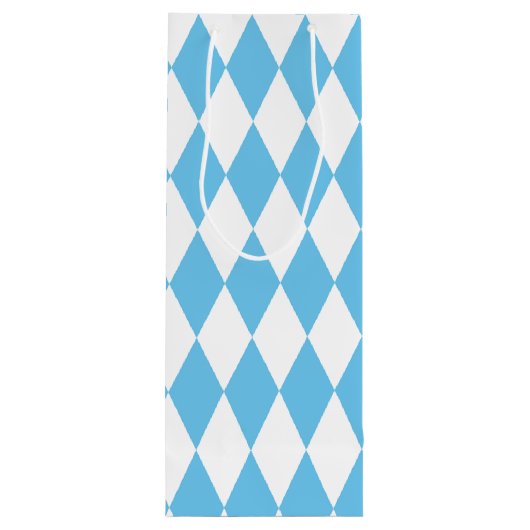 Blauw-wit Bavaria Rhombus vlag Patroon Wijn Cadeautas (Achterkant)