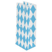 Blauw-wit Bavaria Rhombus vlag Patroon Wijn Cadeautas (Achterkant Gekanteld)