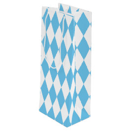 Blauw-wit Bavaria Rhombus vlag Patroon Wijn Cadeautas