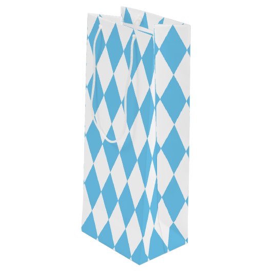 Blauw-wit Bavaria Rhombus vlag Patroon Wijn Cadeautas (Achterkant Gekanteld)
