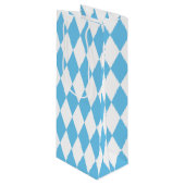 Blauw-wit Bavaria Rhombus vlag Patroon Wijn Cadeautas (Voorkant Gekanteld)