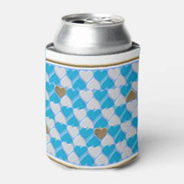 Blauw, wit Beiers patroon. Blikjeskoeler