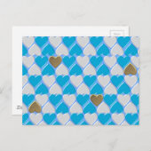 Blauw, wit Beiers patroon. Briefkaart (Voorkant / Achterkant)