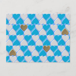 Blauw, wit Beiers patroon. Briefkaart