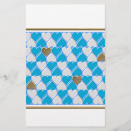 Blauw, wit Beiers patroon. Briefpapier