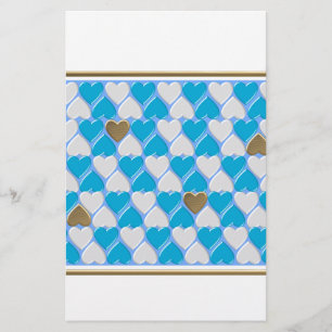 Blauw, wit Beiers patroon. Briefpapier