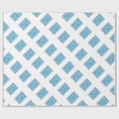 Blauw, wit Beiers patroon. Cadeaupapier (Vlak)