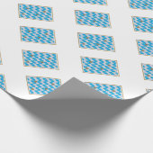 Blauw, wit Beiers patroon. Cadeaupapier (Hoek)