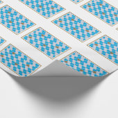 Blauw, wit Beiers patroon. Cadeaupapier (Hoek)