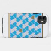Blauw, wit Beiers patroon. Case-Mate iPhone Case (Achterkant (horizontaal))