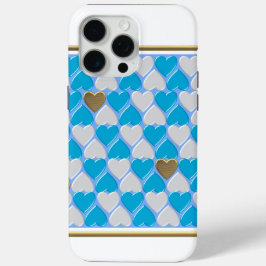 Blauw, wit Beiers patroon. iPhone 15 Pro Max Hoesje