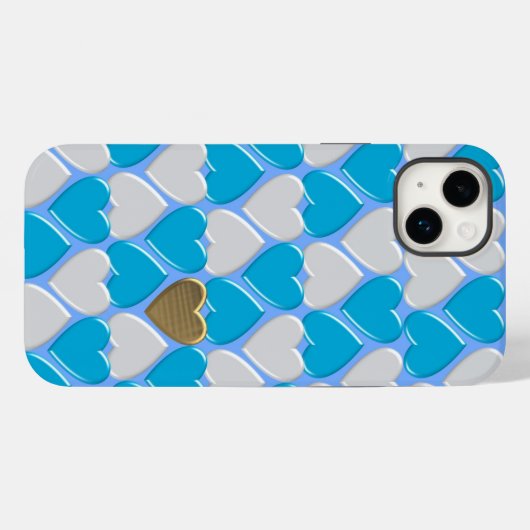 Blauw, wit Beiers patroon. Case-Mate iPhone Case (Achterkant (horizontaal))