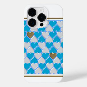 Blauw, wit Beiers patroon. Case-Mate iPhone 14 Pro Hoesje