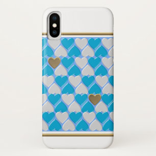 Blauw, wit Beiers patroon. Hoesje-Mate iPhone Cas Case-Mate iPhone Case