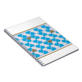 Blauw, wit Beiers patroon. Notitieboek (Rechterzijde)