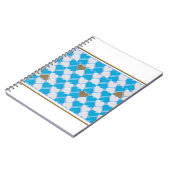 Blauw, wit Beiers patroon. Notitieboek (Linkerzijde)