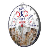 Blauw Wit Beste Pap Ooit Koele Moderne Vaders Dag Dartbord (Voorkant Rechts)